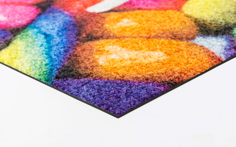 Schmutzmatte mit grellen Farben