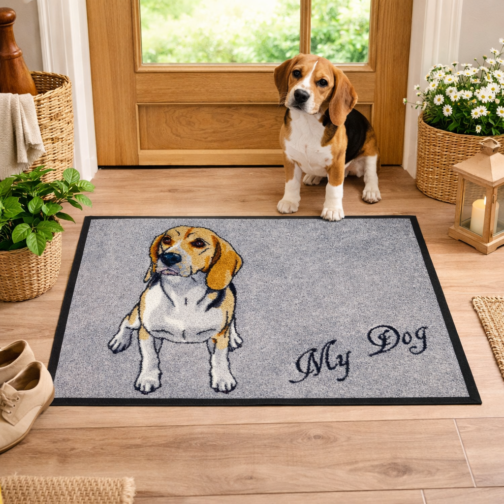 Schmutzfangmatte Beagle mit Wunschname