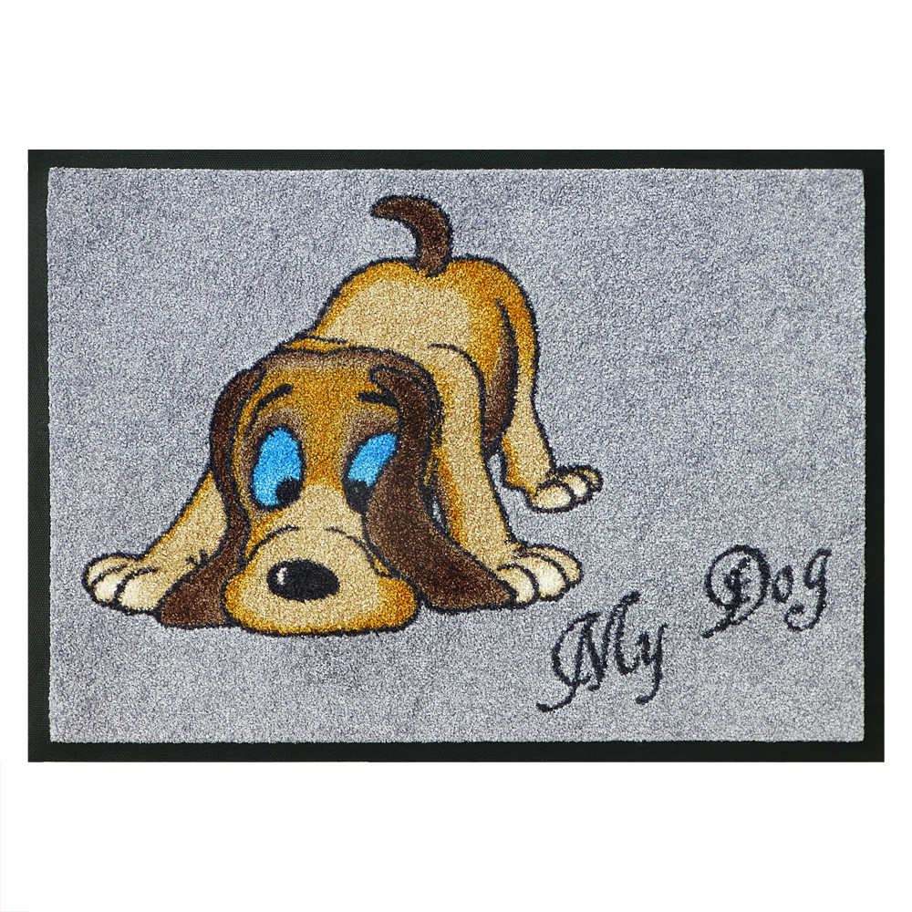 Schmutzfangmatte mit Hundemotiv und Wunschname